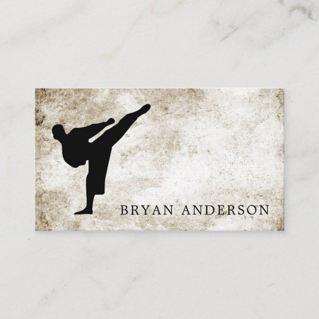 Kickboxing - Business Card für Kampfkunst Visitenkarte (Vorderseite)