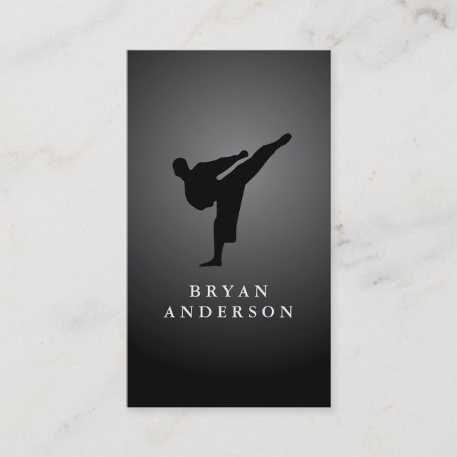 Kickboxing - Business Card für Kampfkunst Visitenkarte (Vorderseite)