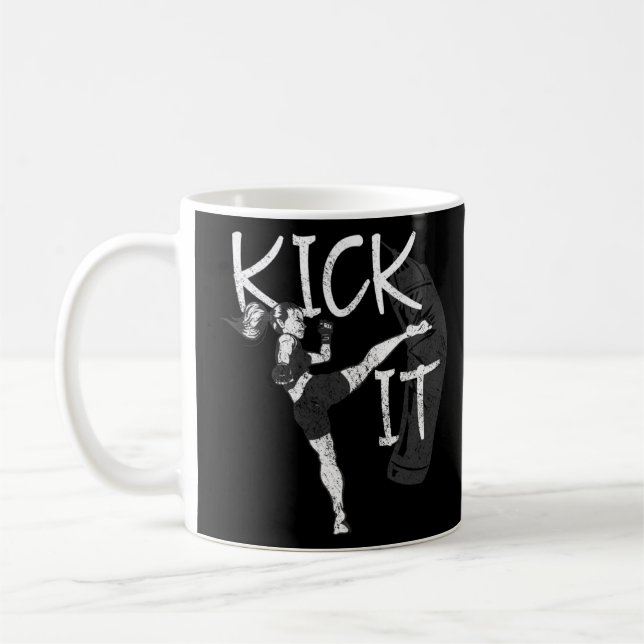 Kickboxing Girl kick it Kaffeetasse (Links)