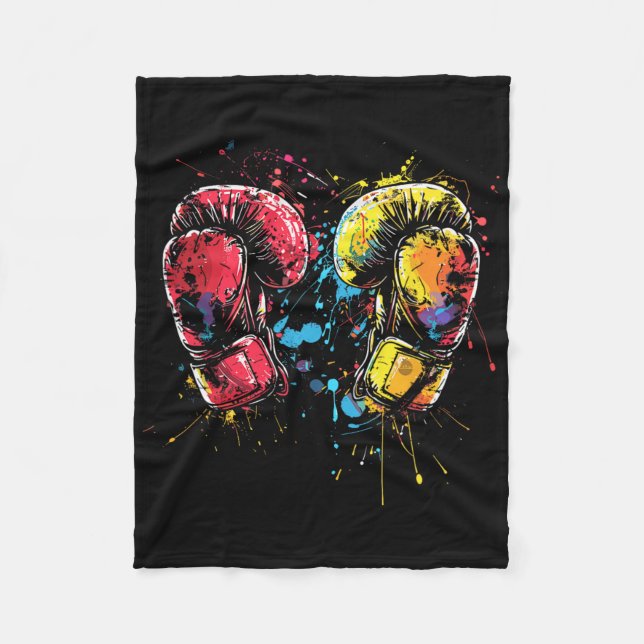 Kickboxing Gloves Splotch Martial Artist  Fleecedecke (Vorderseite)