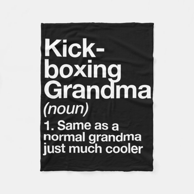 Kickboxing Grandma Definition Funny Sports  Fleecedecke (Vorderseite)