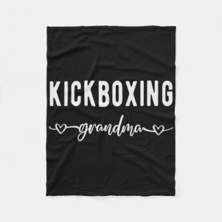 Kickboxing Grandma Proud Kickboxing Grandmother  Fleecedecke
