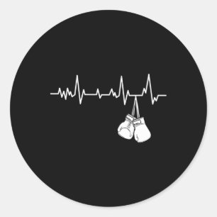 Kickboxing Heartbeat - Kickboxer Selbstverteidigun Runder Aufkleber