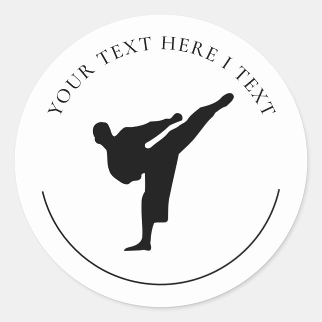 Kickboxing - Karate Classic Round Sticker (Vorderseite)