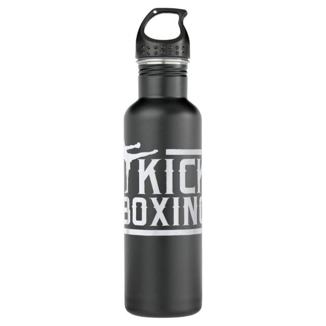 Kickboxing Kick Boxing für Muay Thai Fighter Edelstahlflasche (Vorderseite)