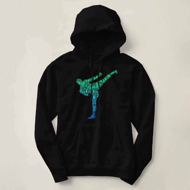Kickboxing Kickboxer Karate Kids Boys Men 680 Hoodie (Design vorne)
