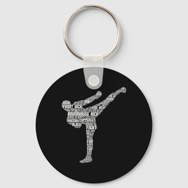 Kickboxing Kickboxer Karate Men Kids Boys  Schlüsselanhänger (Vorderseite)