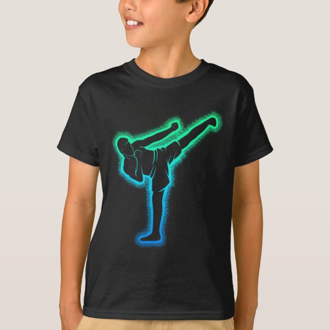 Kickboxing Kickboxer Karate Taekwondo Kids Boys Me T-Shirt (Vorderseite)