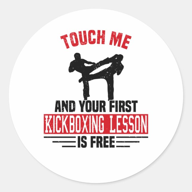 Kickboxing Kickboxer Martial Arts Boxer Sparring Runder Aufkleber (Vorderseite)