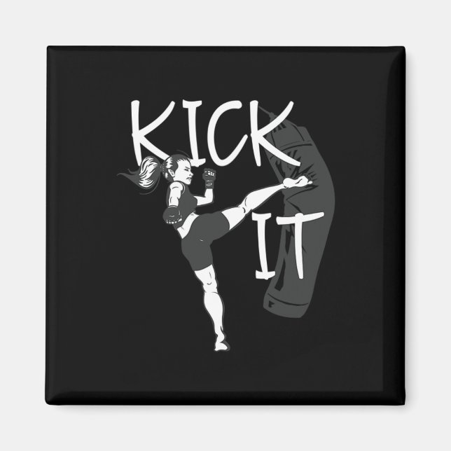 Kickboxing Mädchen Kick It  Magnet (Vorne)