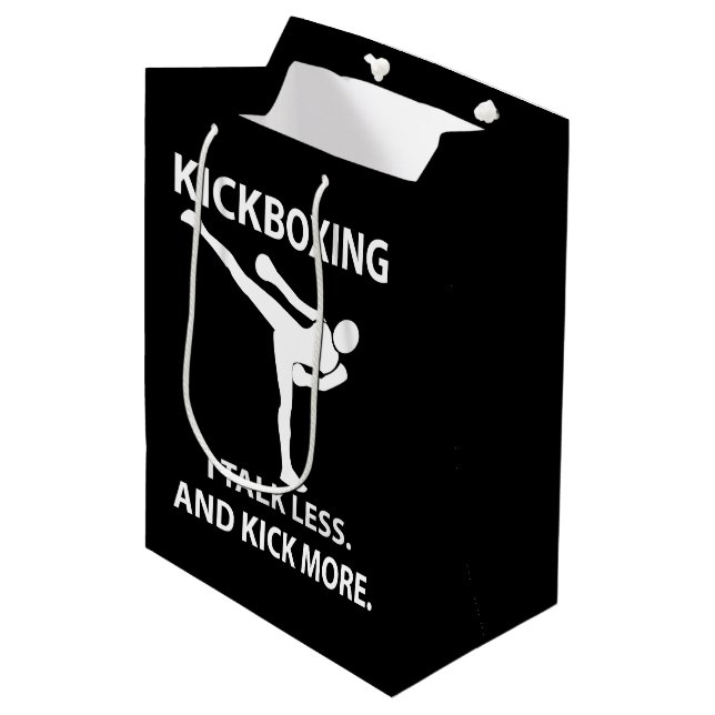 Kickboxing Martial Arts Boxer Kickboxing Mittlere Geschenktüte (Vorderseite Schrägansicht)