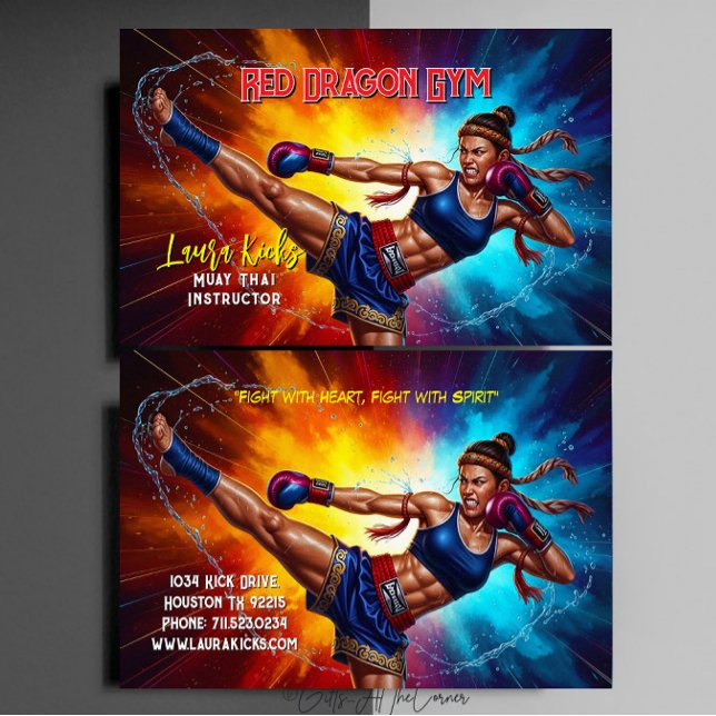 Kickboxing Martial Arts Muay Thai Instructor  Visitenkarte (Von Creator hochgeladen)
