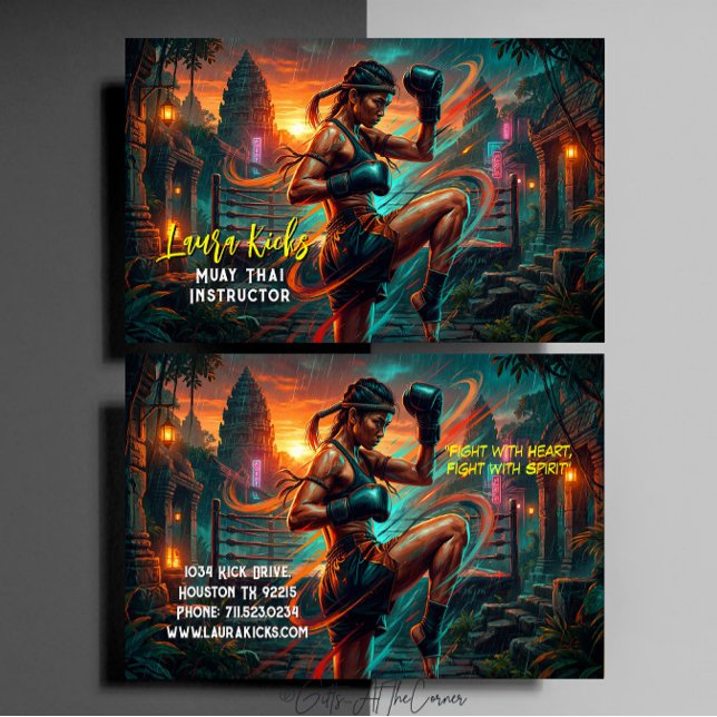 Kickboxing Martial Arts Muay Thai Instructor Visitenkarte (Von Creator hochgeladen)