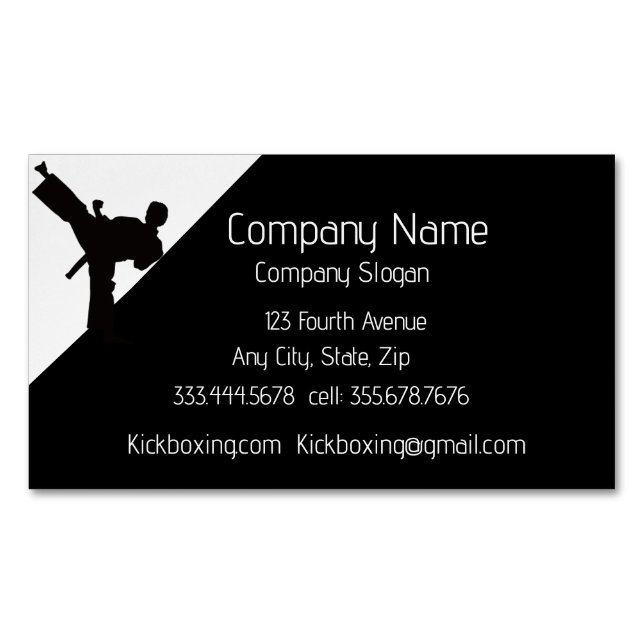 Kickboxing oder Martial Art Sport Business Card Magnetische Visitenkarte (Vorderseite)
