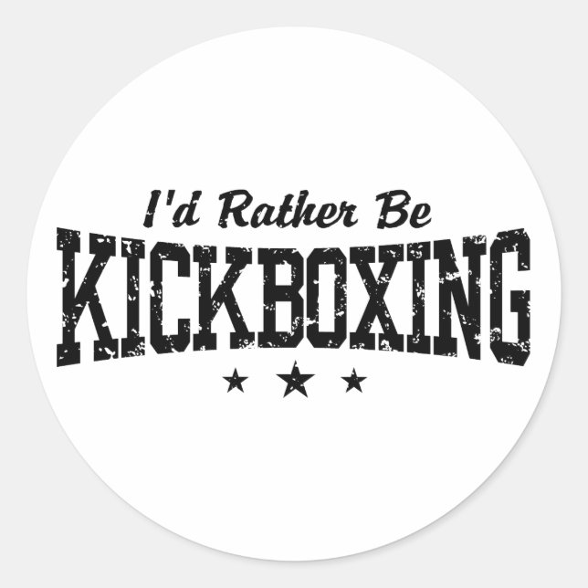 Kickboxing Runder Aufkleber (Vorderseite)