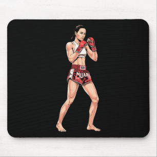 Kickboxing Stance Thai Boxen Ein Muay Thai Kämpfer Mousepad