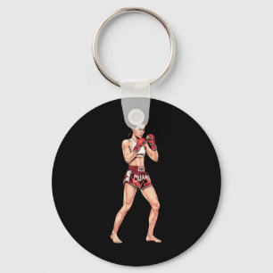 Kickboxing Stance Thai Boxen Ein Muay Thai Kämpfer Schlüsselanhänger