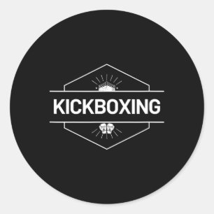 Kickboxkampf-Logo Runder Aufkleber