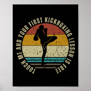 Kickboxunterricht für kostenlosen Coach lustiger K Poster