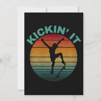 Kickin' Es Vintag Skateboarding Skater Einladung