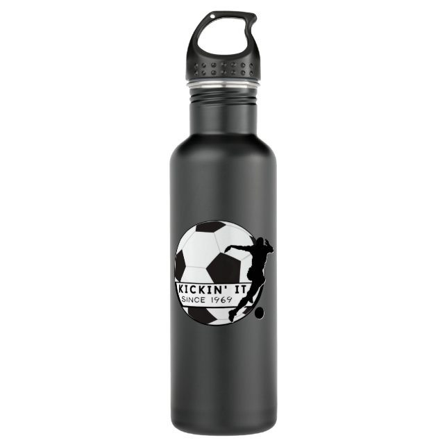 Kicking a soccer ball since 1969 - I love soccer Edelstahlflasche (Vorderseite)