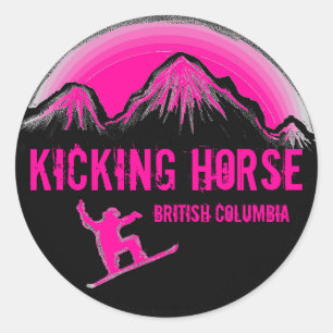 Kicking Horse BC Canada Rosa Snowboard Aufkleber