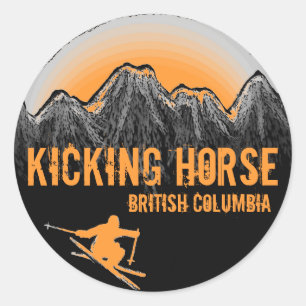Kicking Horse British Columbia Orangenaufkleber Runder Aufkleber