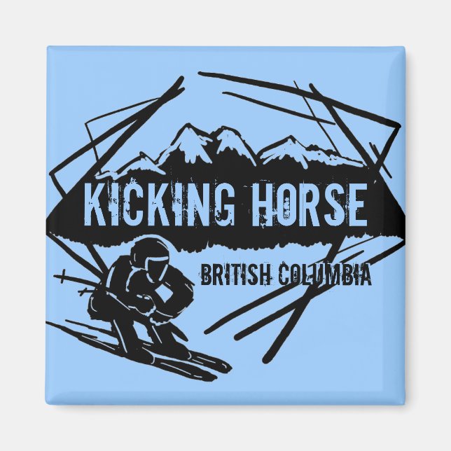Kicking Horse British Columbia-Skitoten Magnet (Vorne)