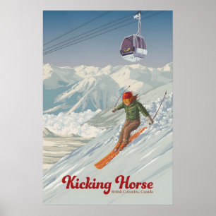 Kicking Horse Golden British Columbia Kanada Skige Poster