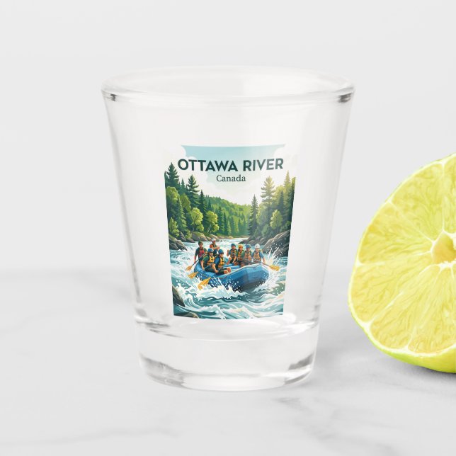 Kicking Horse River Kanada Schnapsglas (Vorderseite)