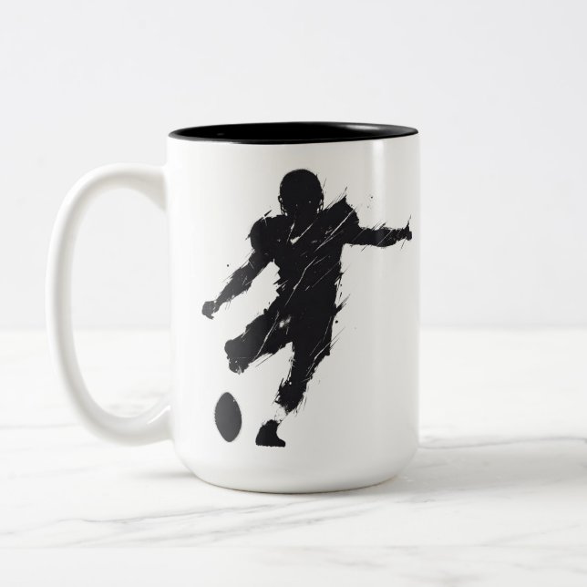 Kickoff Silhouette Zweifarbige Tasse (Links)
