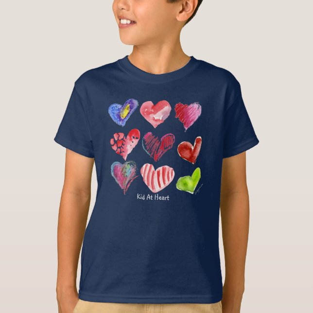 Kid At Heart Designs Kids Navy Long Sleeve T-shirt (Devant)