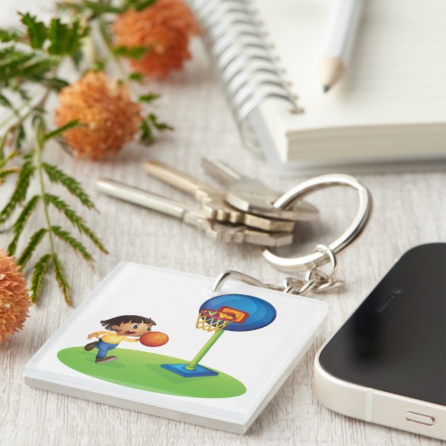 Kid Basketball spielen mit Hoop Fun Sport Schlüsselanhänger (Von Creator hochgeladen)