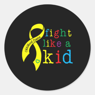 Kid Childhood Cancer Awareness Retro Go Runder Aufkleber