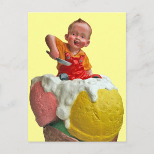 Kid Cone Ice Cream Parlor Signatur Postkarte