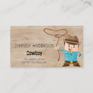 Kid Cowboy Carte de visite Pour Boy Playdate