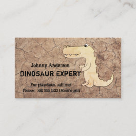 Kid Dinosaur Expert Business Card für Boy Playdate Telefonnummerkarte