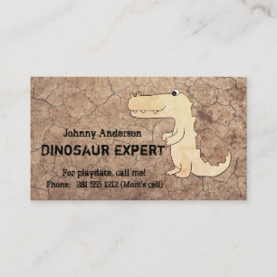 Kid Dinosaur Expert Business Card für Boy Playdate Telefonnummerkarte