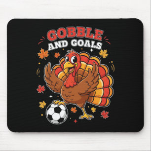 Kid Fall Boy Erntedankfest Fußball Truthahn Männer Mousepad