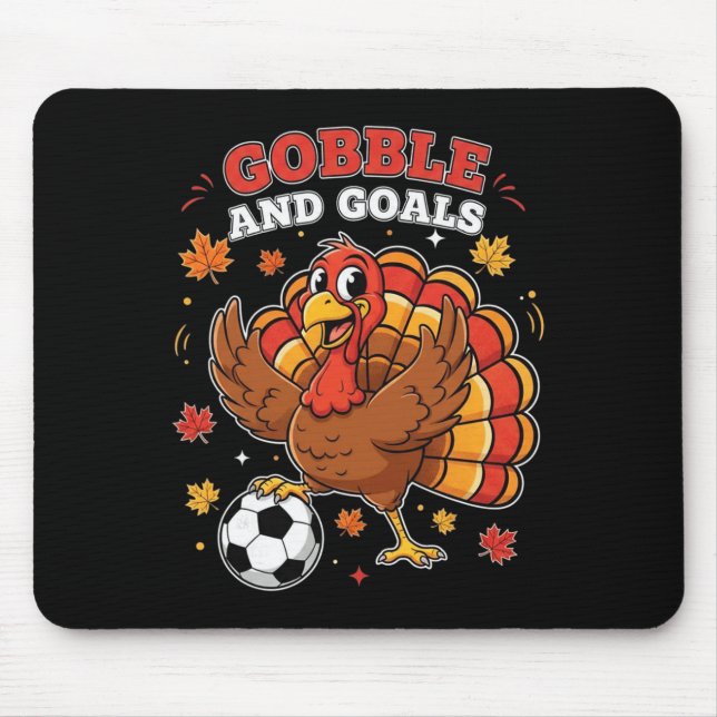 Kid Fall Boy Erntedankfest Fußball Truthahn Männer Mousepad (Vorne)
