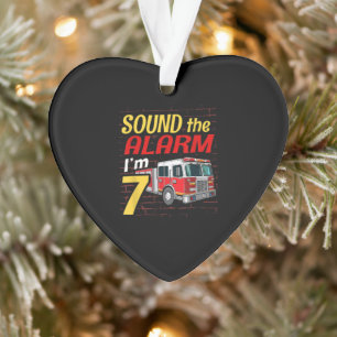 Kid Fire Truck 7. Geburtstagsparty Geschenk Feuerw Ornament