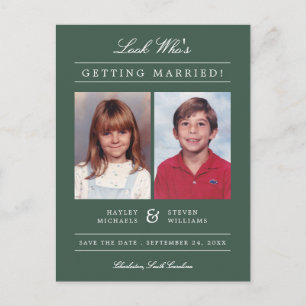 Kid Foto Save the Date   Green Postkarte