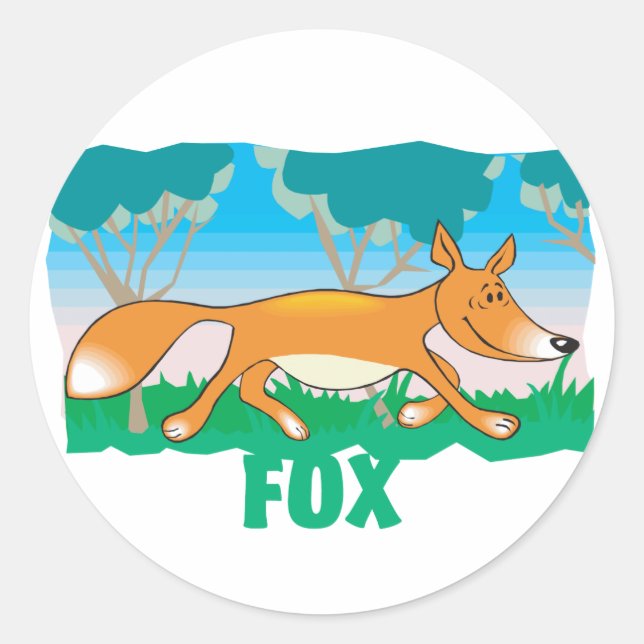 Kid Friendly Fox Runder Aufkleber (Vorderseite)