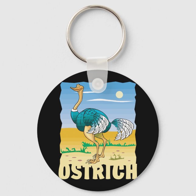 Kid Friendly Ostrich Schlüsselanhänger (Vorderseite)