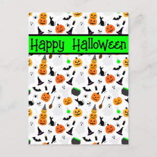 Kid Halloween-Geist-Kürbis-Schwarze Katze Personal Postkarte