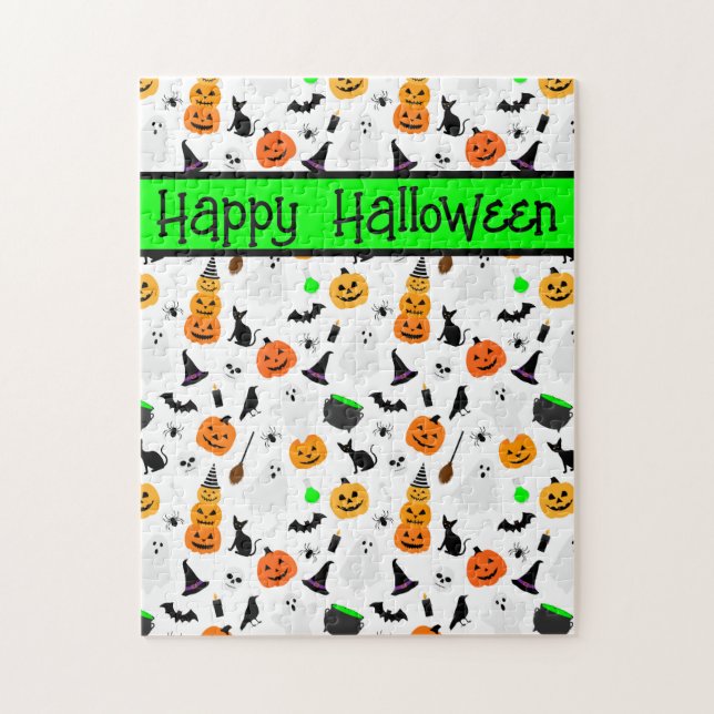 Kid Halloween Ghost Pumpkin Black Cat Personalize (Vertikal)