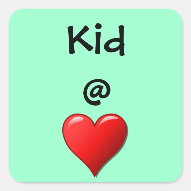 Kid @ Heart Quadratischer Aufkleber (Vorderseite)