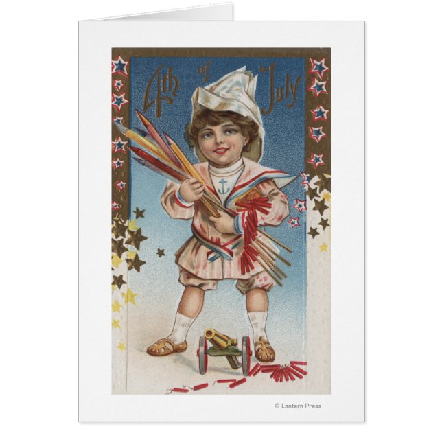 Kid Holding Fireworks and Rockets (Vorne)