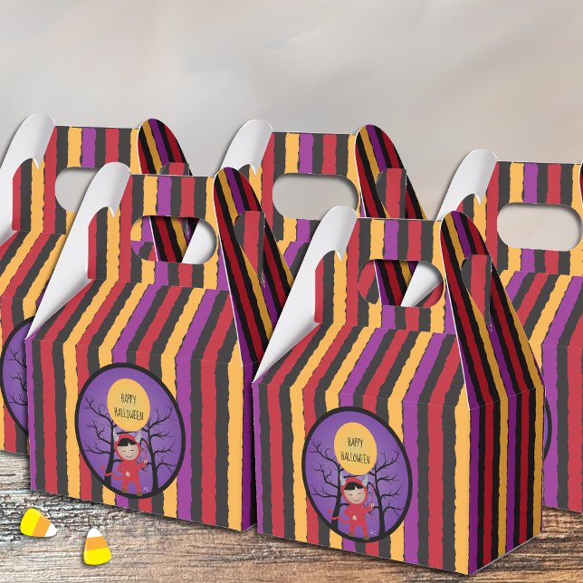Kid in TeufelskKostüm - farbenfrohe Halloween-Lieb Geschenkschachtel (Von Creator hochgeladen)