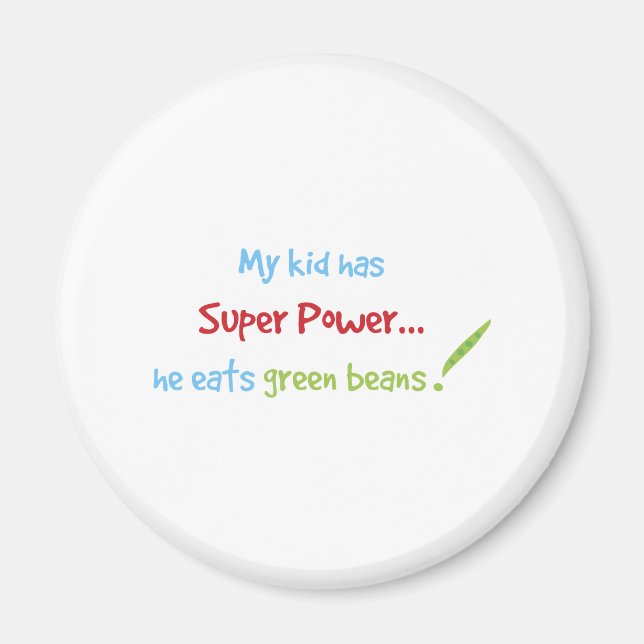 Kid isst grüne Bohnen Magnet (Vorne)